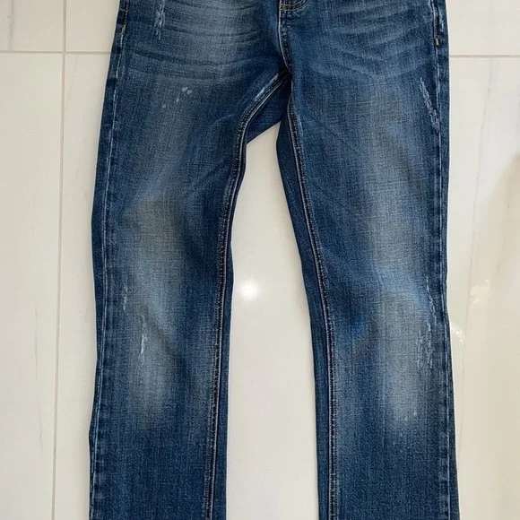 Yaso Distressed Straight Leg Jeans Size 3/4 27 - Picture 2 of 4